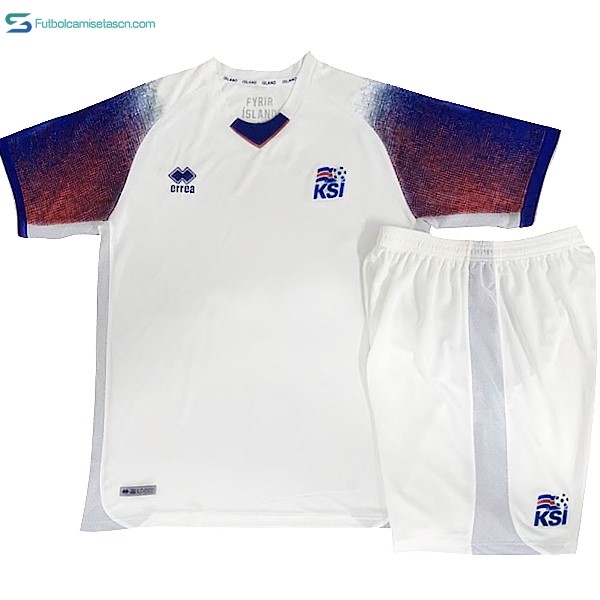 Camiseta Islandia 2ª Niños 2018 Blanco